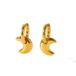 Gold color / 1 Pair Simple Moon Stainless Steel  Gold Color Charm Earrings Picture3